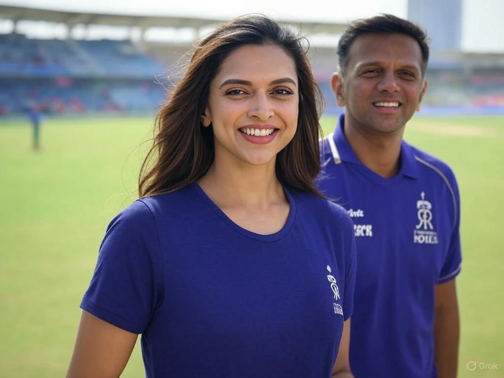 Deepika Padukone with Rahul Dravid in IPL 2025